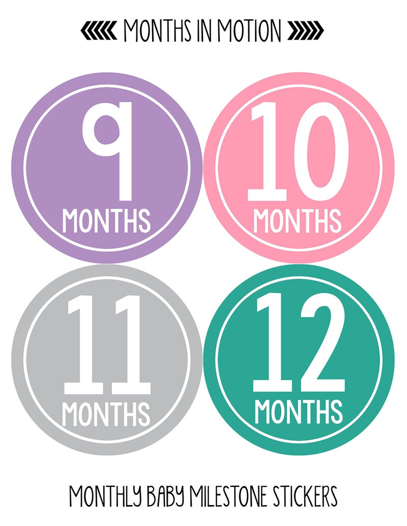 Months in Motion Baby Monthly Stickers - Baby Milestone Stickers - Newborn Girl Stickers - Month Stickers for Baby Girl - Baby Girl Stickers - Newborn Monthly Milestone - Belly Sticker - Image 4